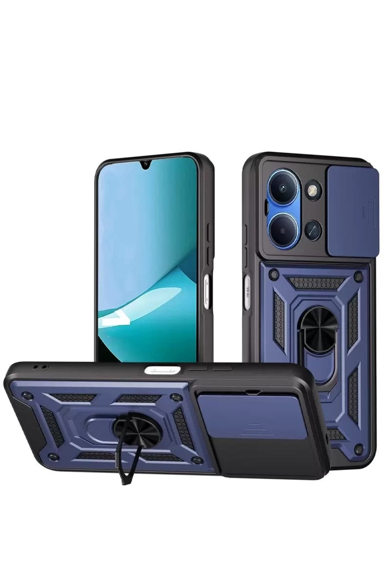 Mey İthalat® Redmi 15C 4G Pars Lens Yüzüklü Silikon - Lacivert
