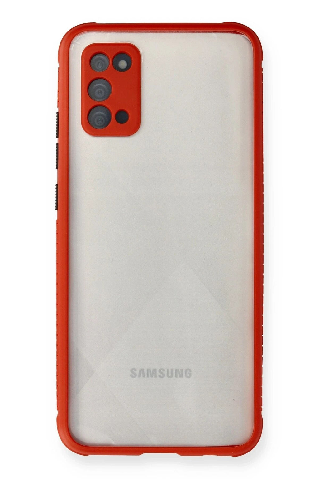 Mey İthalat® Samsung Galaxy A02S Kılıf Miami Şeffaf Silikon - Kırmızı