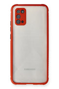 Mey İthalat® Samsung Galaxy A02S Kılıf Miami Şeffaf Silikon - Kırmızı