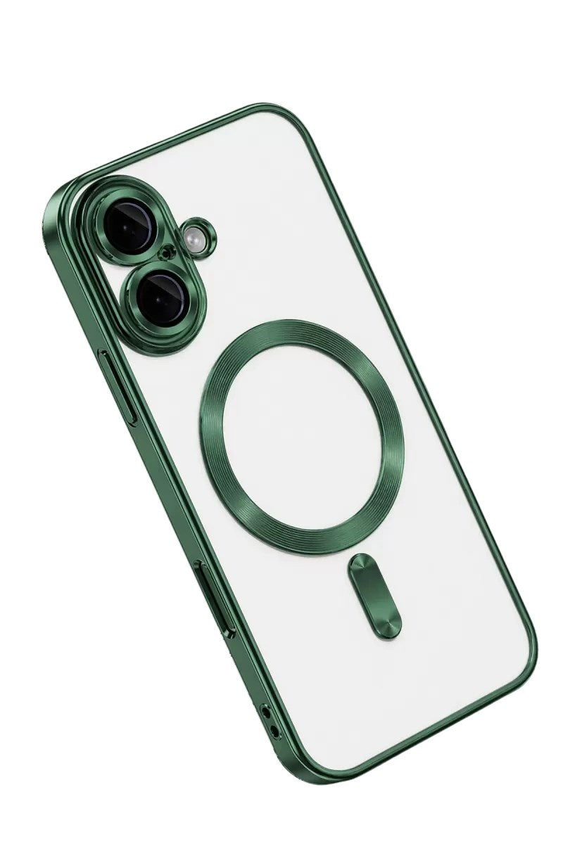 Mey İthalat® iPhone 16 Kılıf Kross Magneticsafe Kapak - Koyu Yeşil