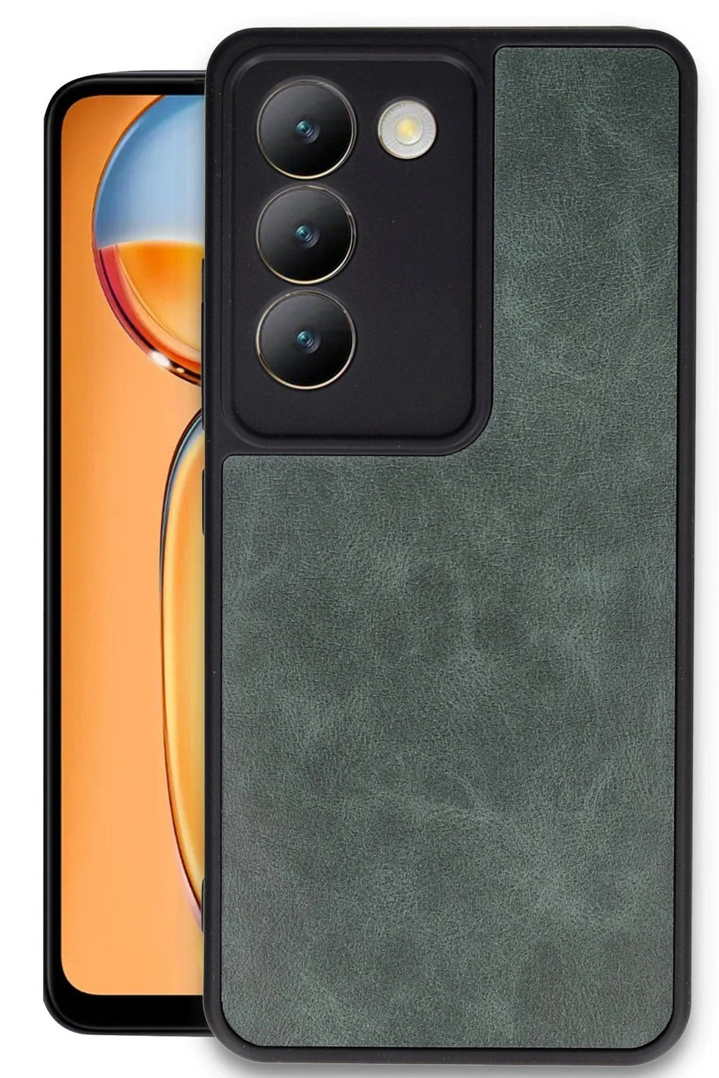 Mey İthalat® Vivo V30 Lite 4G Kılıf Aras Deri Kapak - Koyu Yeşil