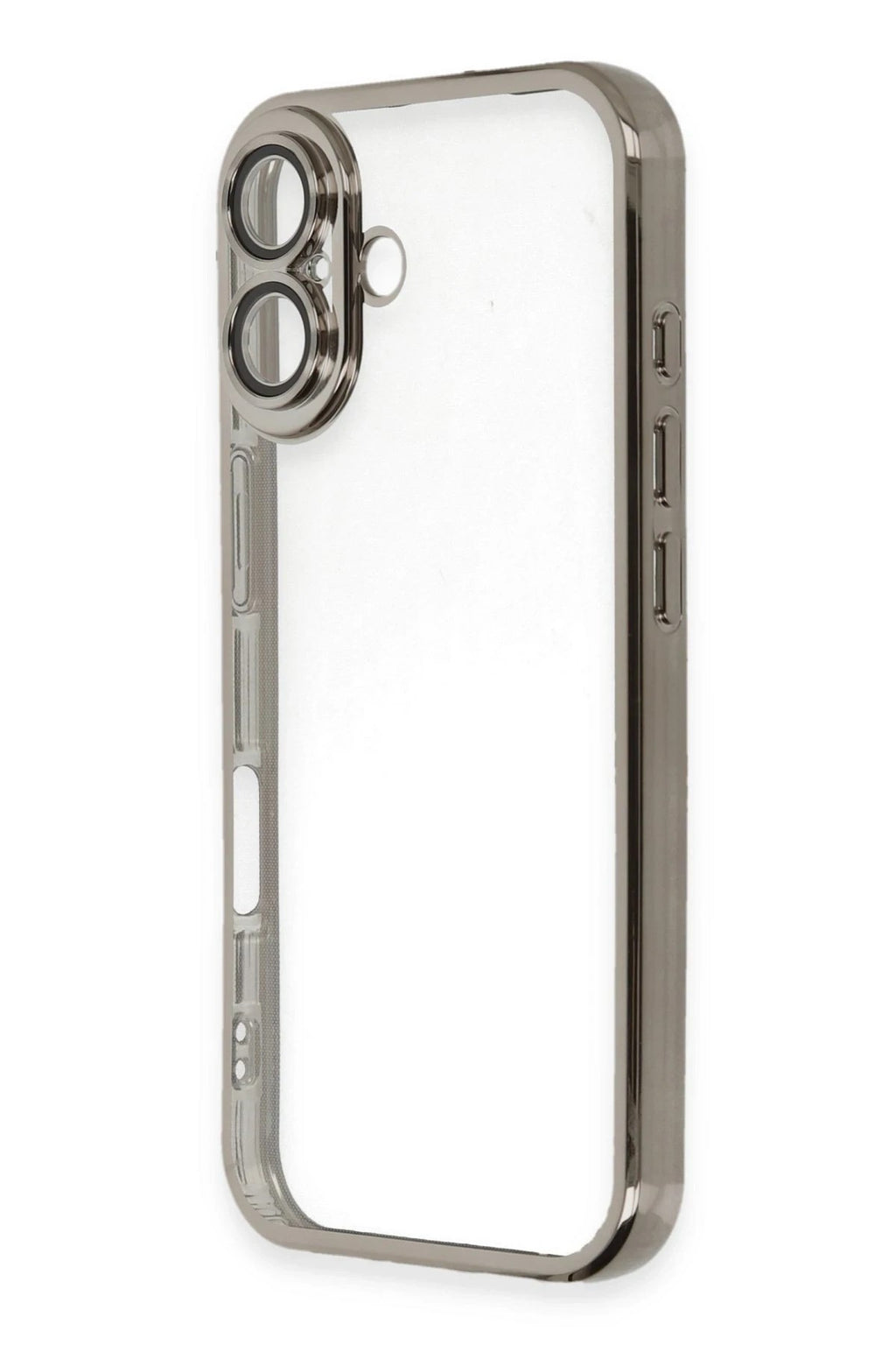 Mey İthalat® iPhone 16 Kılıf Lensli Silikon - Titanyum Gri