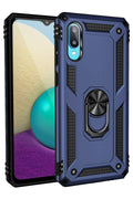 Mey İthalat® Samsung Galaxy A02 Kılıf Sofya Yüzüklü Silikon Kapak - Lacivert