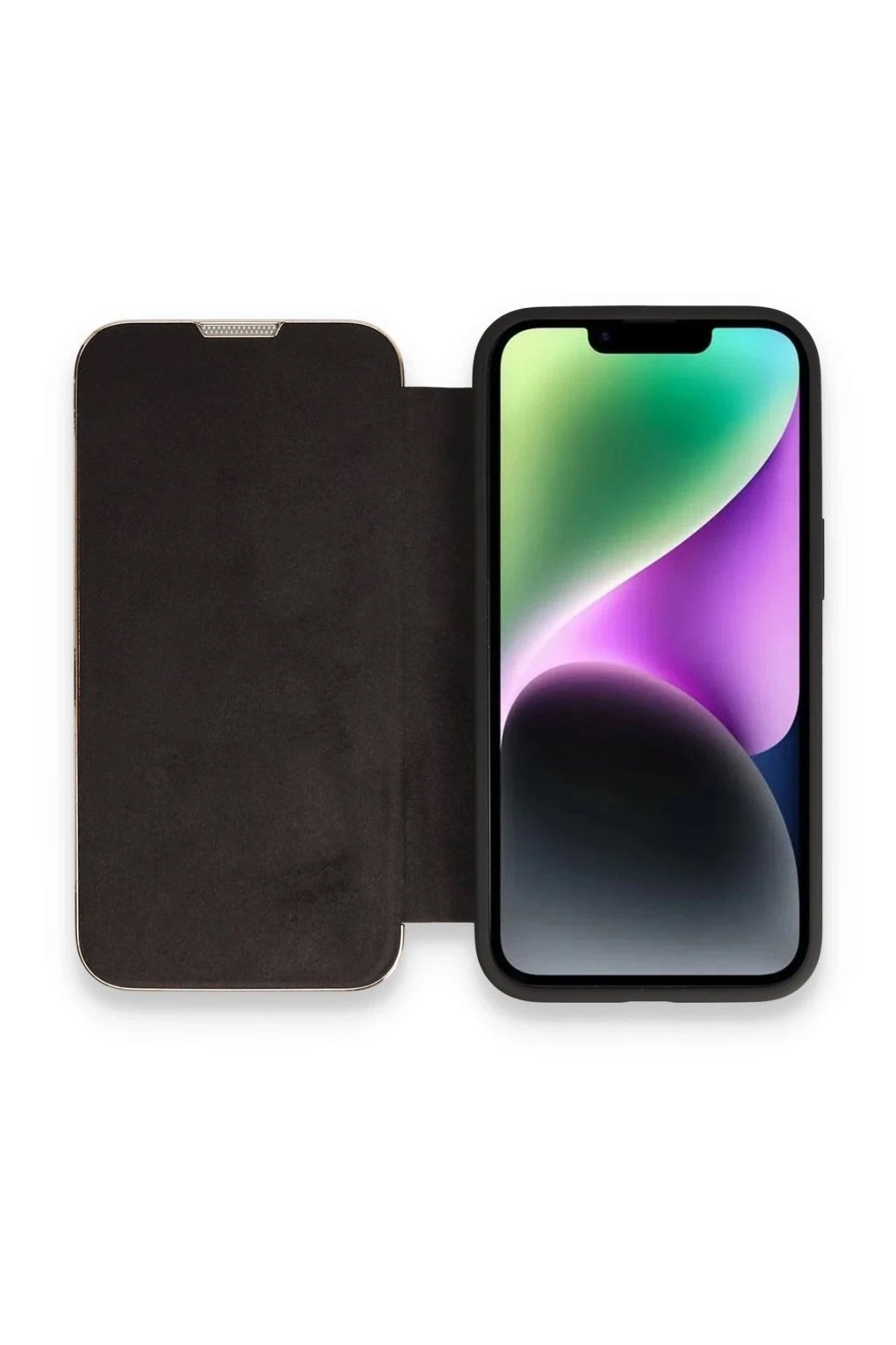 Mey İthalat® iPhone 13 Pro Max Kılıf Dolpin Kapaklı - Siyah