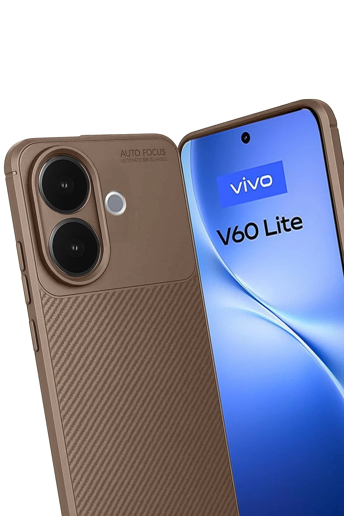Mey İthalat® Vivo V60 Lite Auto Focus Karbon Kapak - Kahverengi