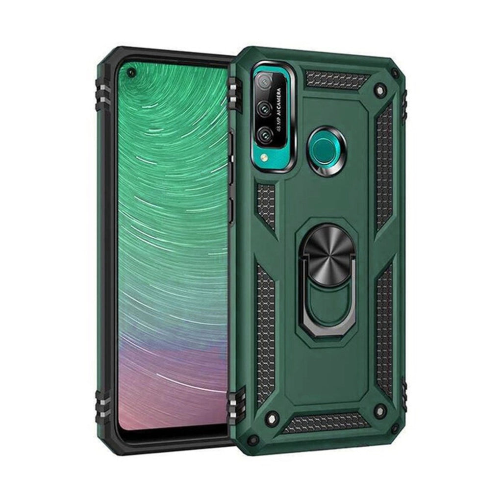 Mey İthalat® Huawei P40 Lite E Kılıf Sofya Yüzüklü Silikon Kapak - Yeşil