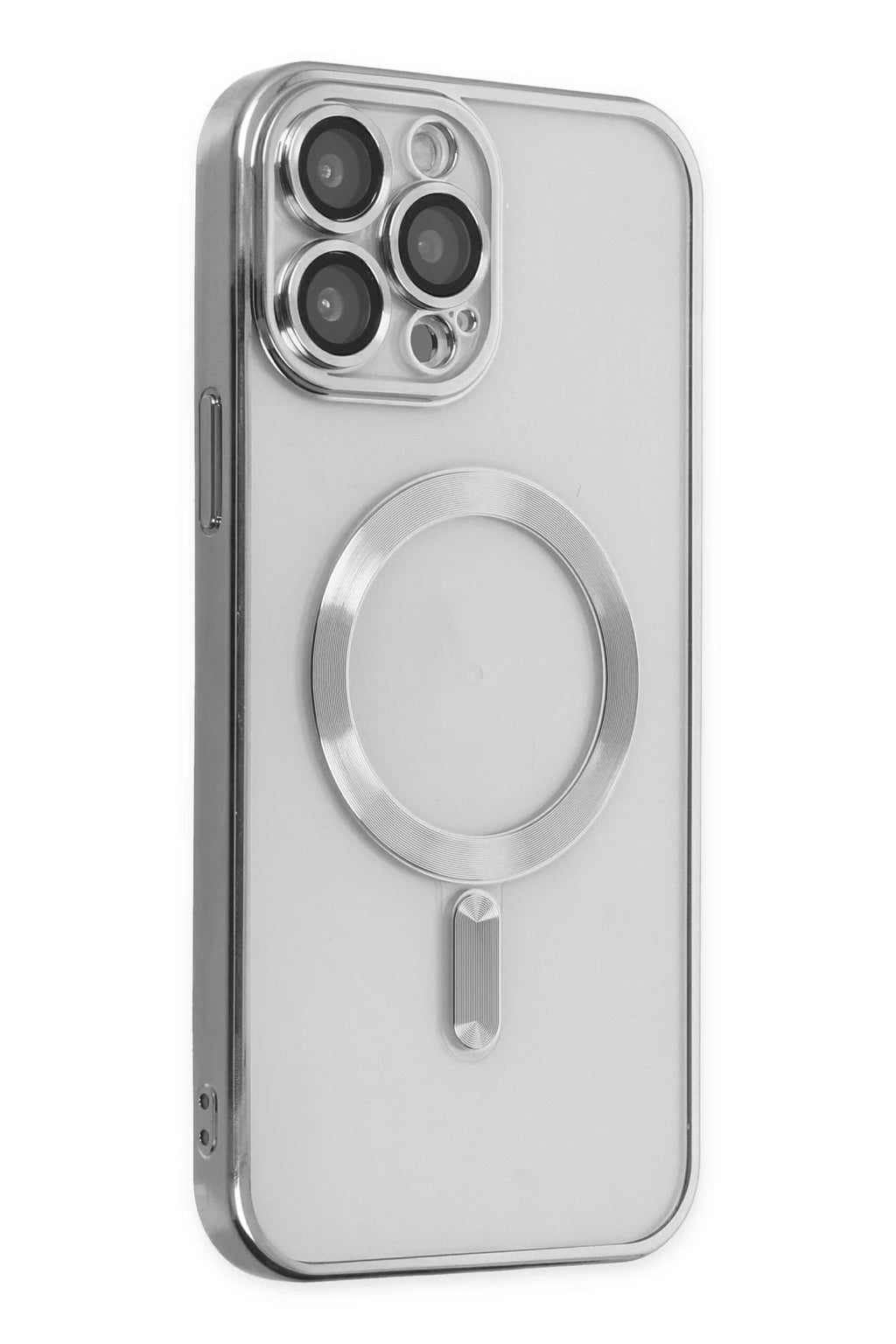 Mey İthalat® iPhone 13 Pro Kılıf Kross Magneticsafe Kapak - Gümüş