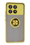 Mey İthalat® Poco X6 Pro Kılıf Montreal Yüzüklü Silikon Kapak - Sarı