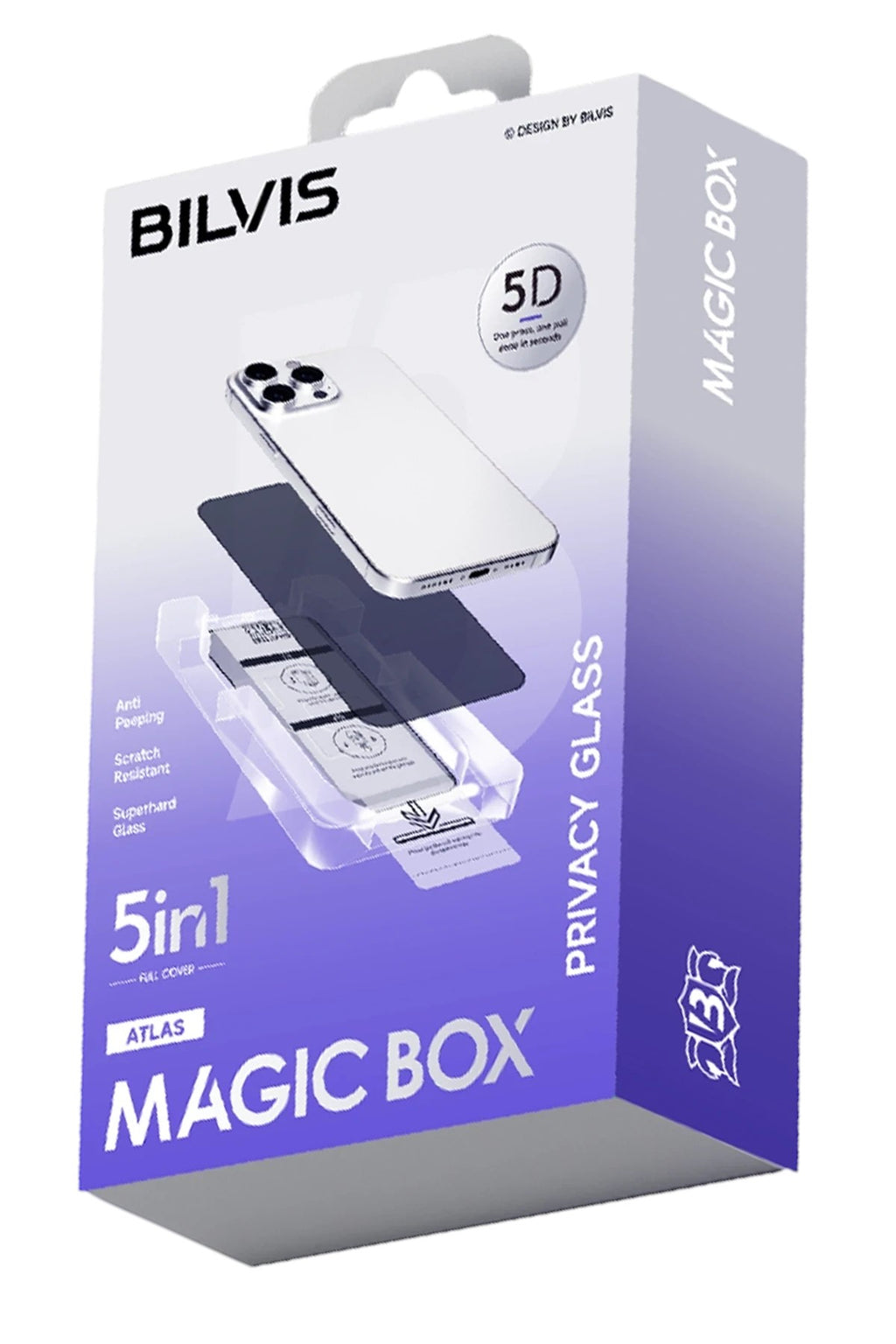 Mey İthalat® iPhone 16 Pro Max Bilvis 5in1 5D Magic Hayalet Cam Ekran Koruyucu - Siyah