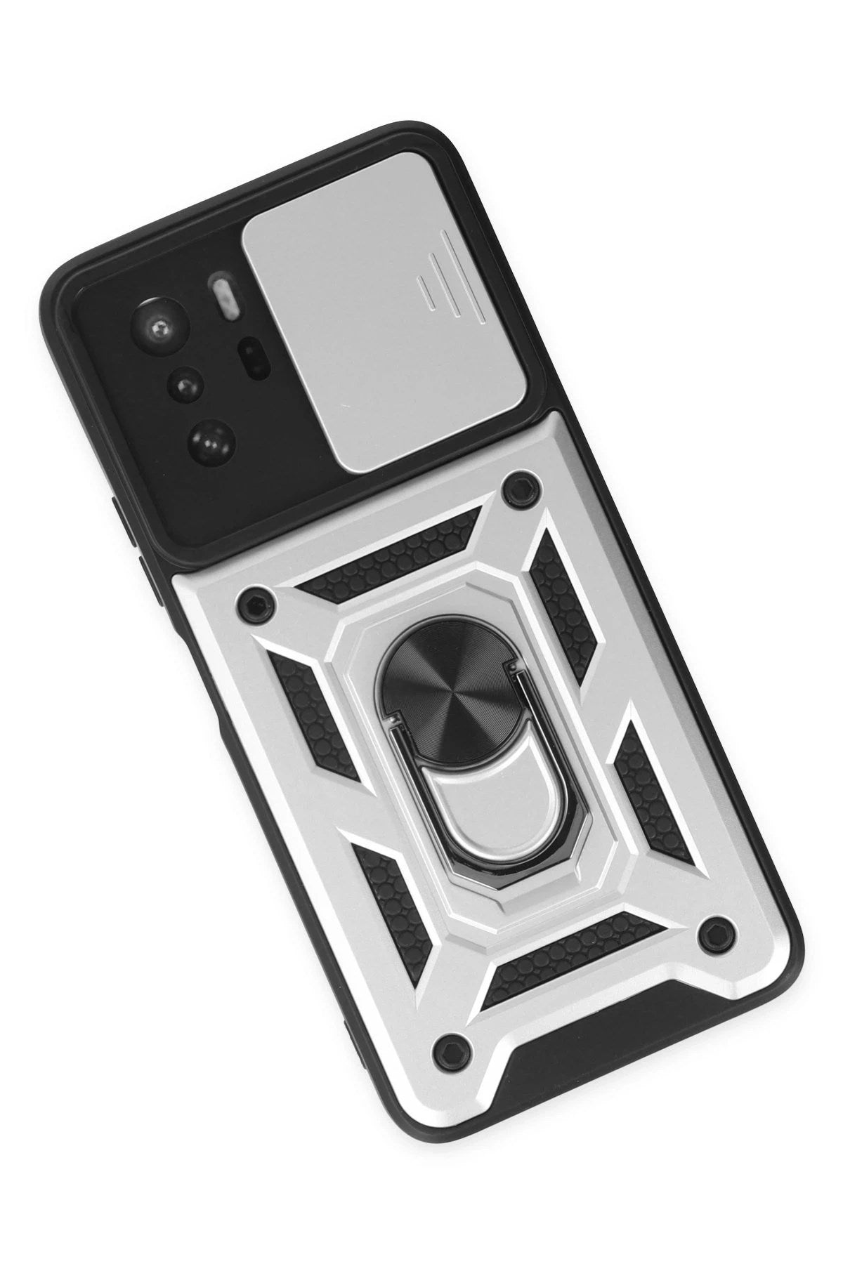 Mey İthalat® Poco X3 GT Kılıf Pars Lens Yüzüklü Silikon - Gümüş