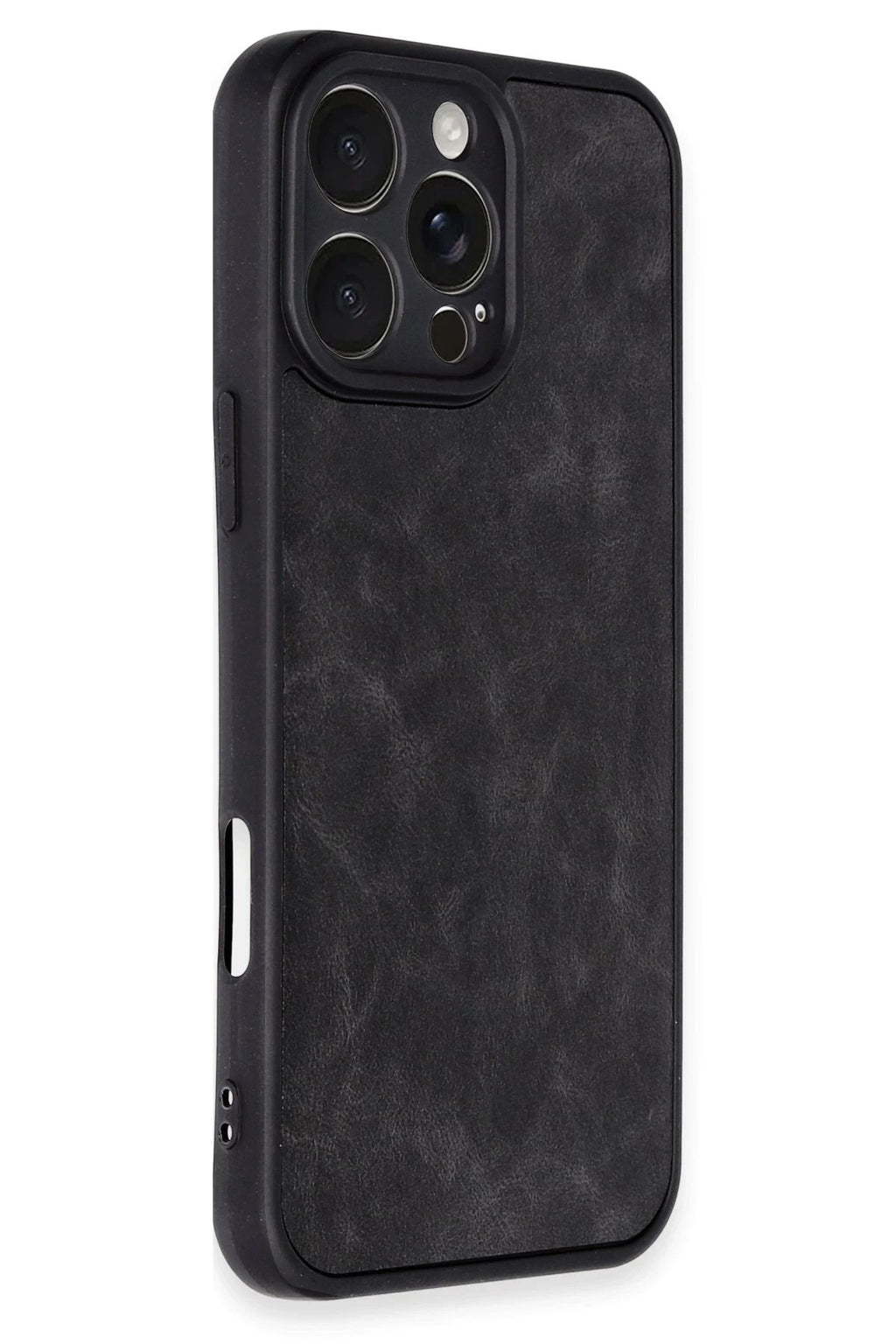 Mey İthalat® iPhone 16 Pro Max Kılıf Aras Deri Kapak - Siyah