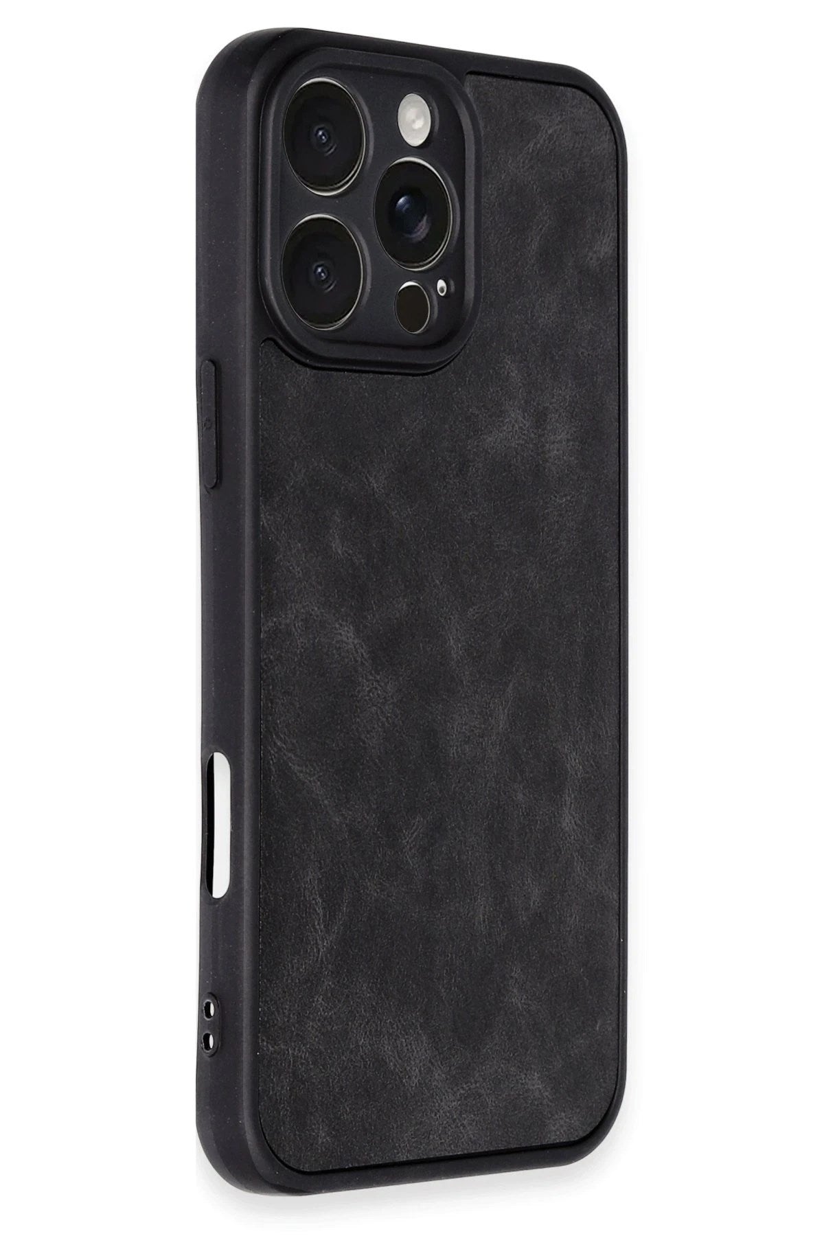 Mey İthalat® iPhone 16 Pro Max Kılıf Aras Deri Kapak - Siyah