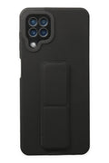 Mey İthalat® Samsung Galaxy A22 Kılıf Mega Standlı Silikon - Siyah