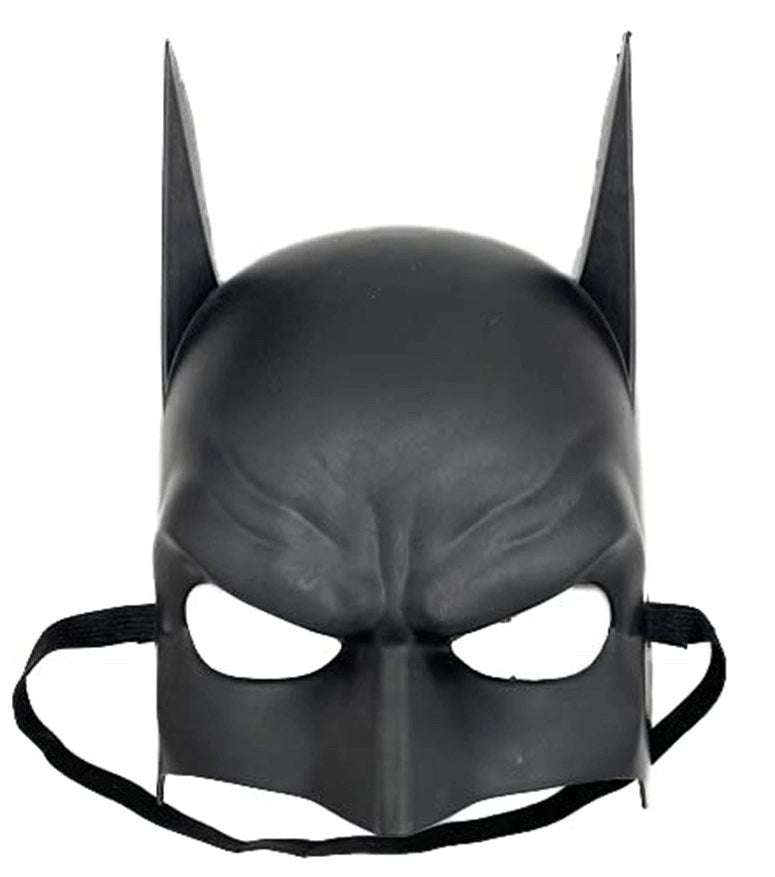 Mey İthalat® Siyah Renk Çocuk Boy Arkadan Lastikli Batman Maskesi A Kalite 20x14 cm