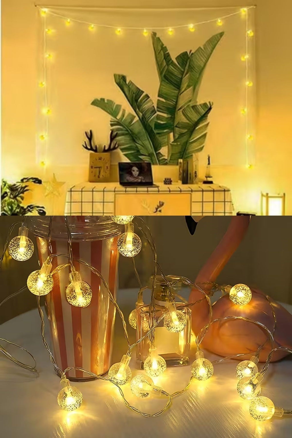 Mini Boncuk Detaylı 3.5 Metre USB LED Işık – 20 LED’li Dekoratif Ortam Aydınlatması