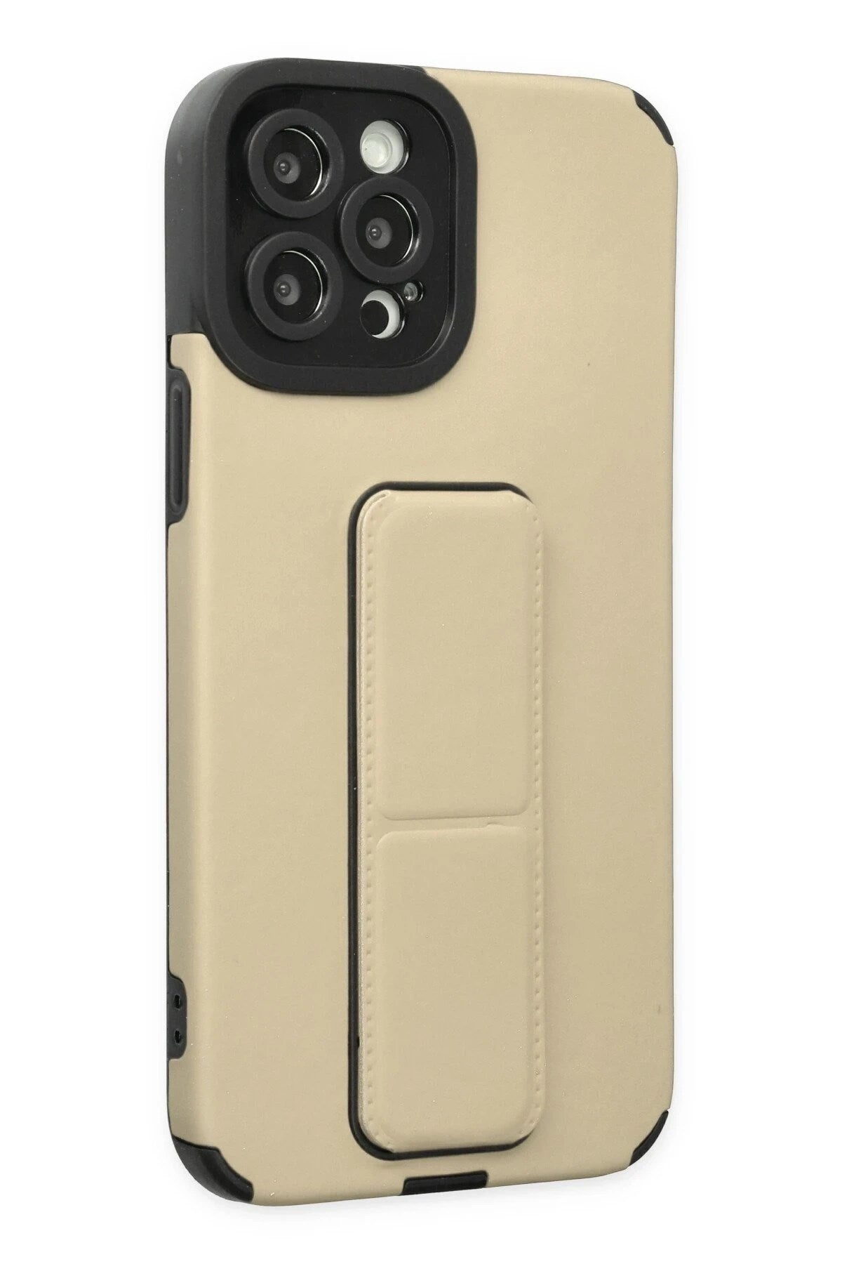 Mey İthalat® iPhone 12 Pro Max Kılıf Mega Standlı Silikon - Gold