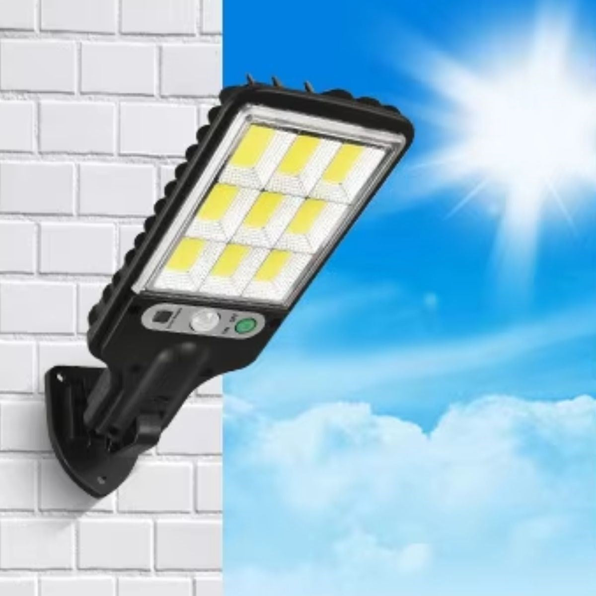 3 Farklı Işık Modlu Güneş Enerjisiyle Şarj Olan Dış Mekan Uyumlu Kumandalı Solar Duvar LEDİ