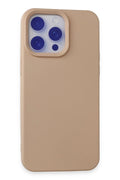 Mey İthalat® iPhone 15 Pro Max Kılıf Nano içi Kadife Silikon - Pudra