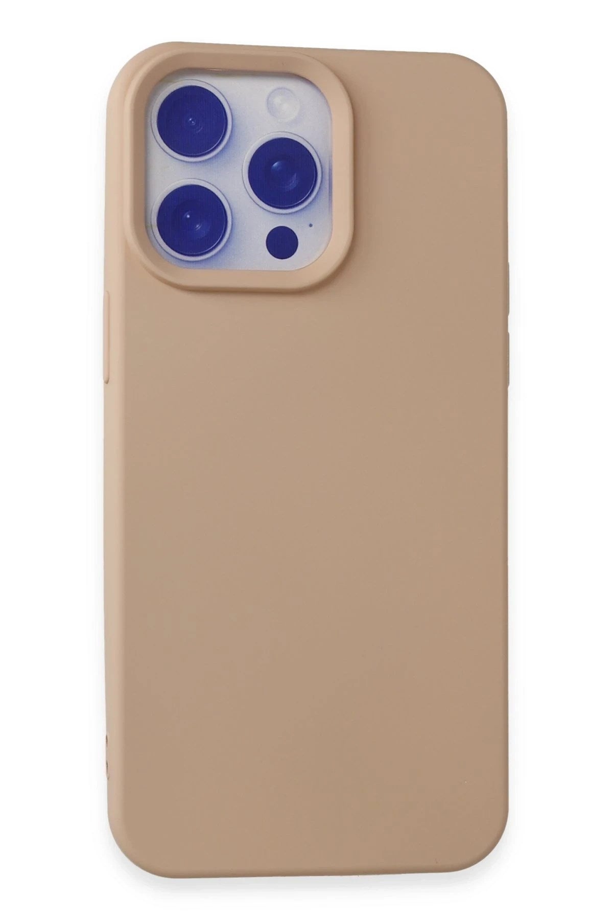 Mey İthalat® iPhone 15 Pro Max Kılıf Nano içi Kadife Silikon - Pudra