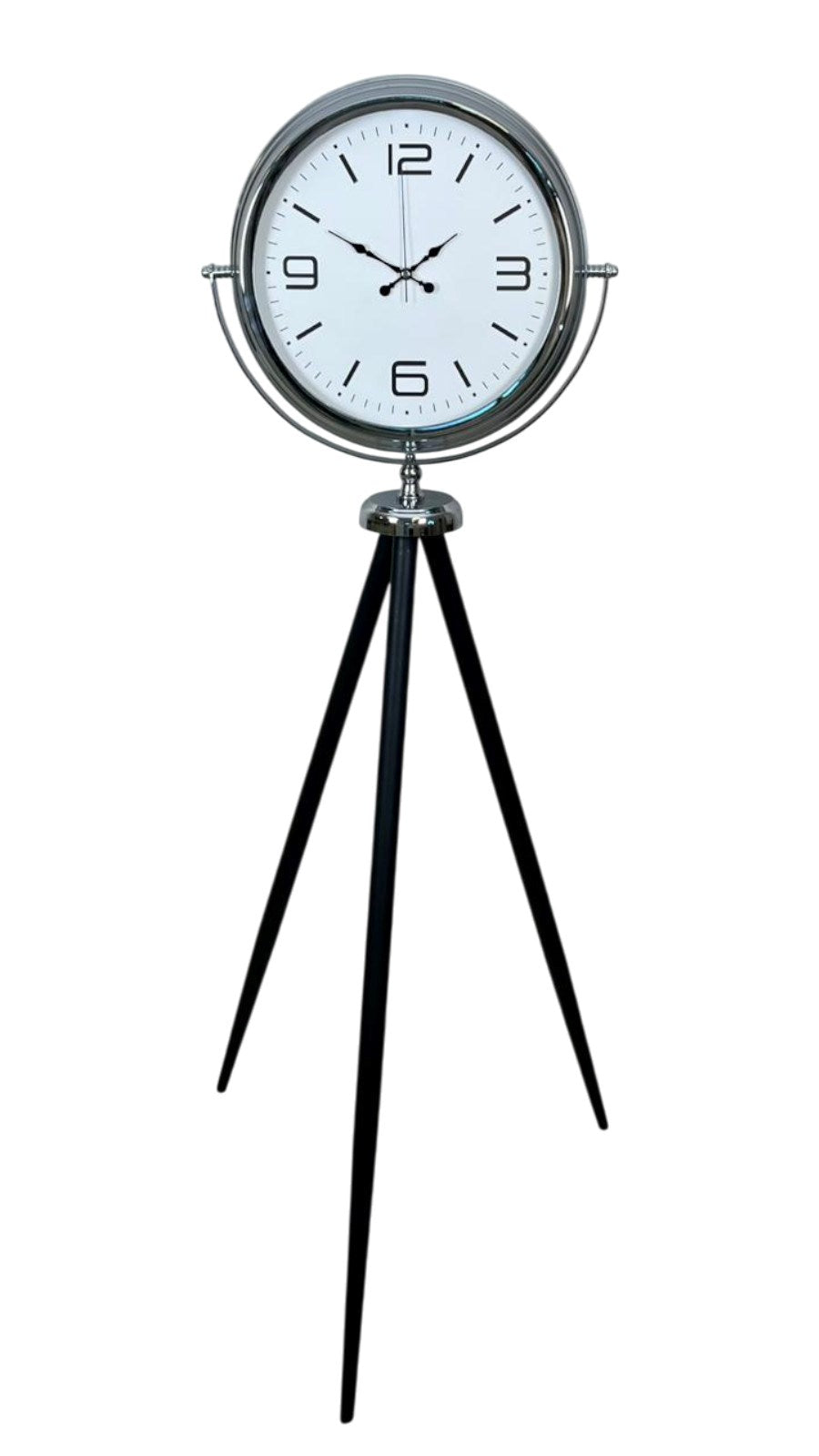 Krom Sade & Şık Tripod Ayaklı Saat