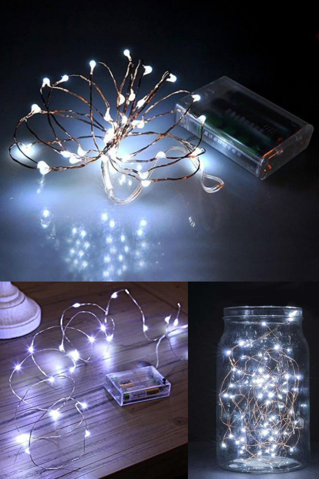Pilli Dekoratif Peri Led Işık 10 Metre Beyaz Parti Aydınlatma