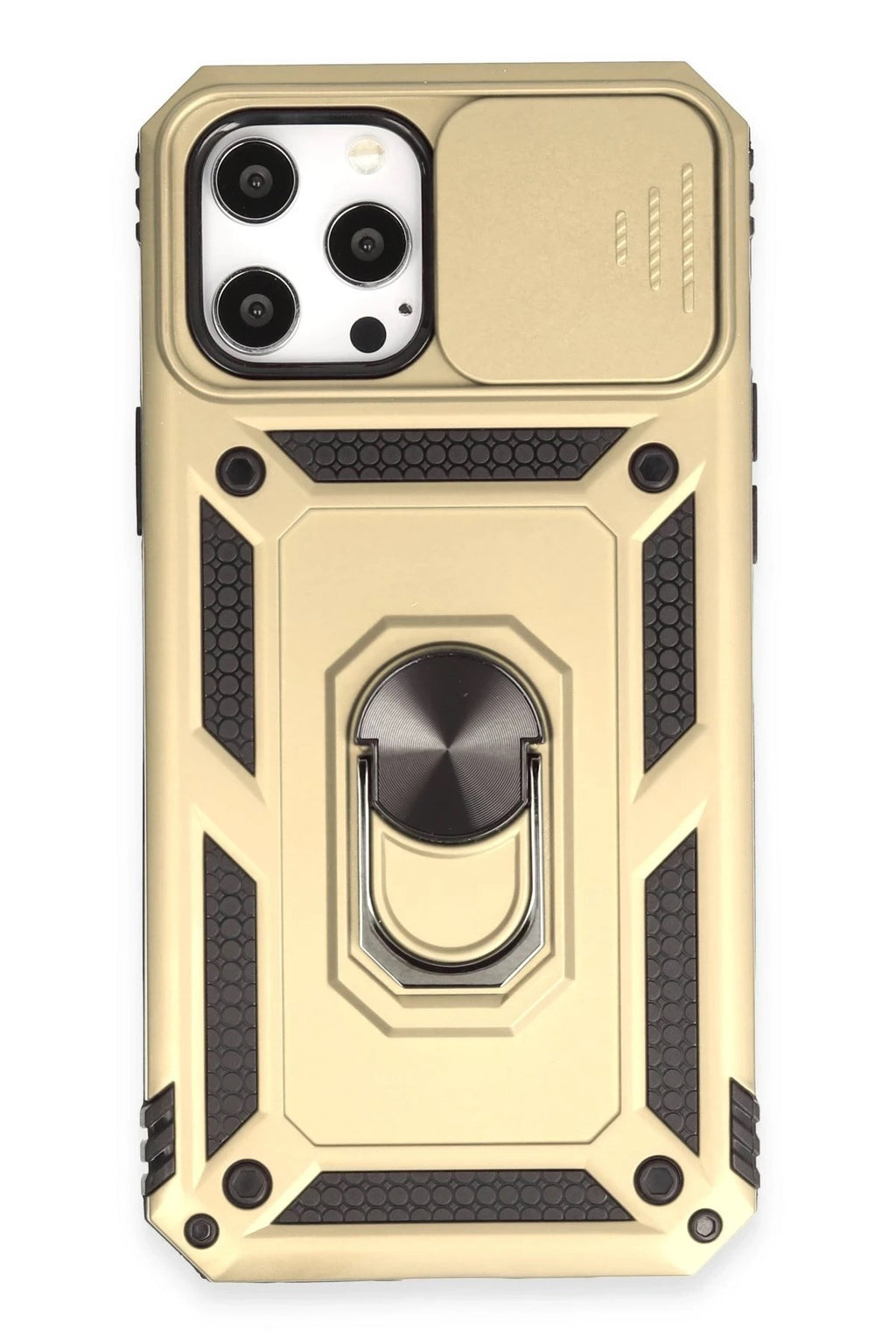 Mey İthalat® iPhone 12 Pro Max Kılıf Pars Lens Yüzüklü Silikon - Gold