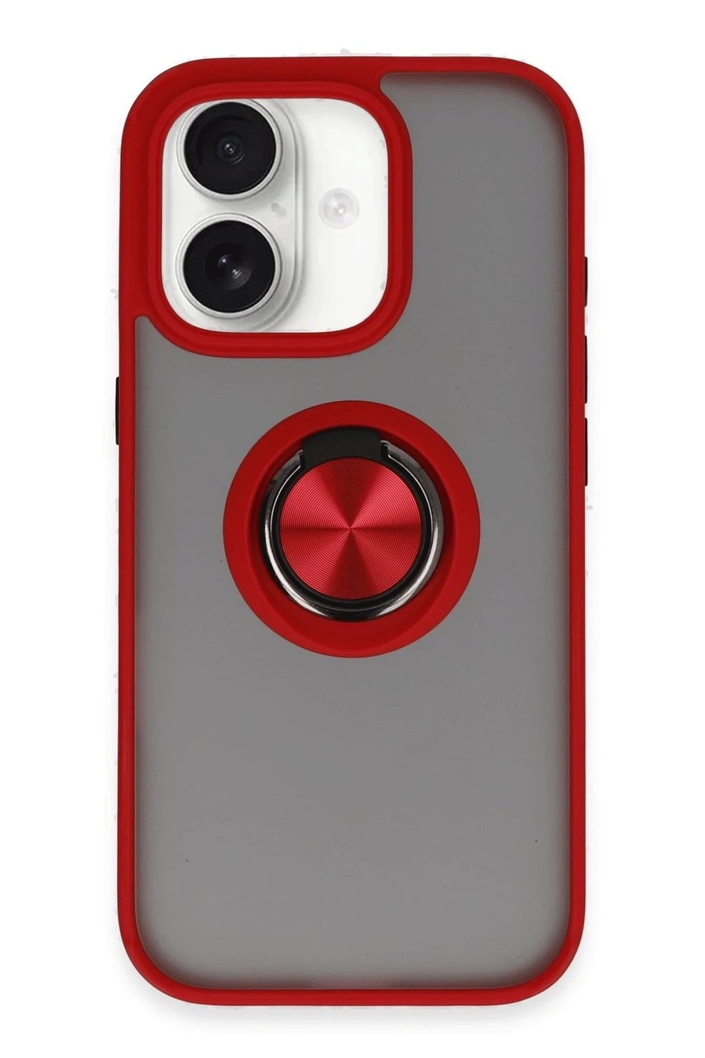 Mey İthalat® iPhone 16 Kılıf Montreal Yüzüklü Silikon Kapak - Kırmızı