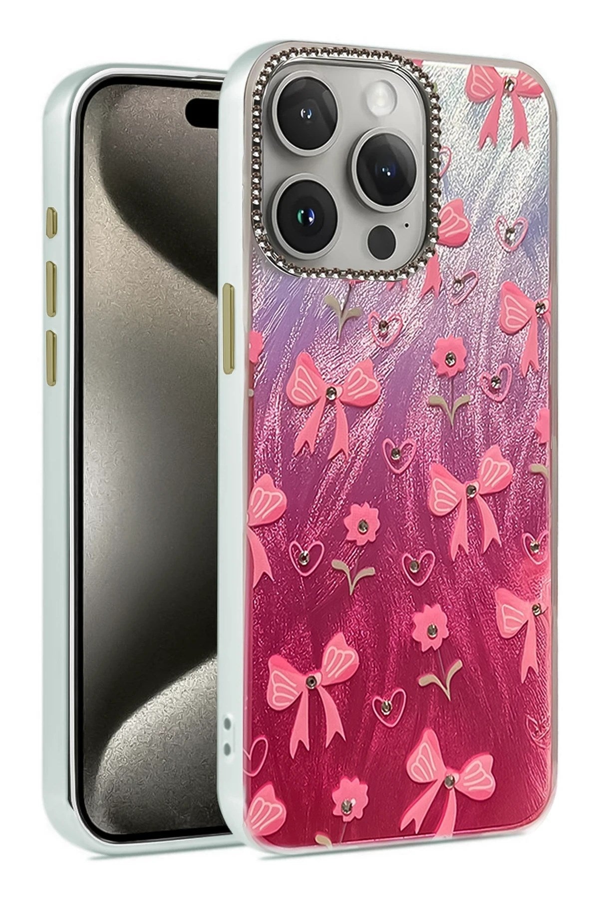 Mey İthalat® iPhone 15 Pro Kılıf Blade Aynalı Desenli Kapak - Desen 3