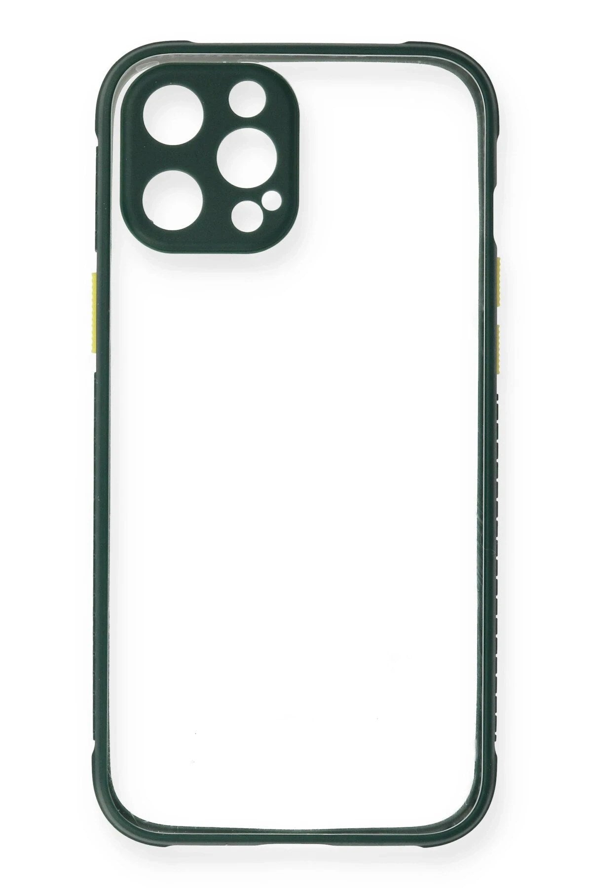 Mey İthalat® iPhone 12 Pro Kılıf Miami Şeffaf Silikon - Koyu Yeşil