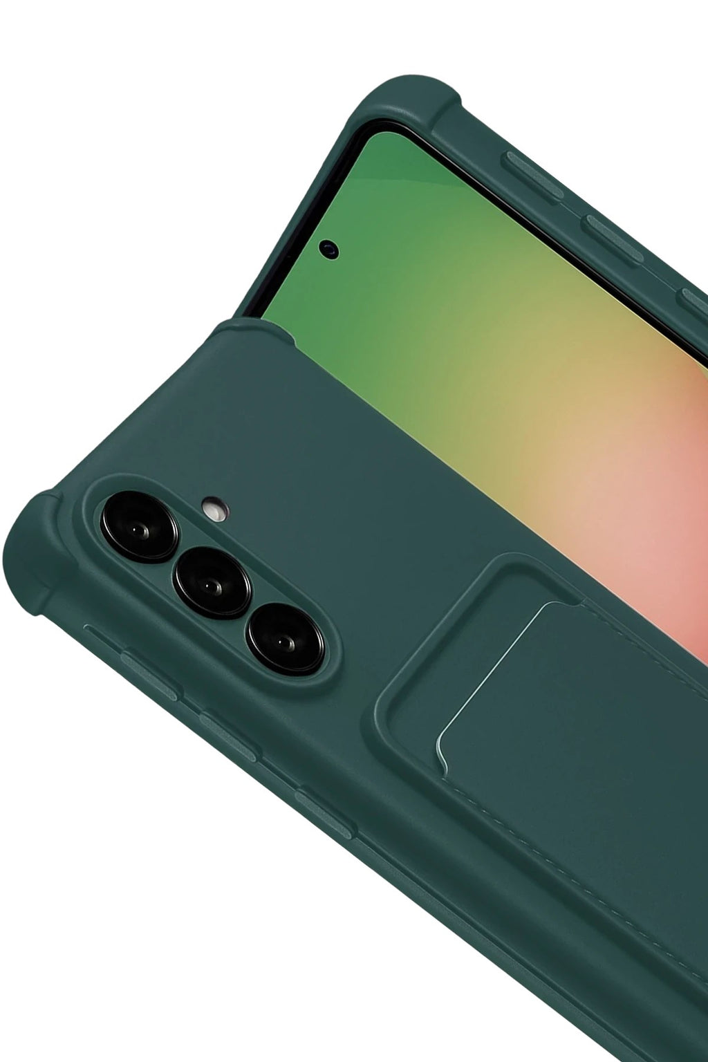 Mey İthalat® Samsung Galaxy A17 5G Kelvin Kartvizitli Silikon - Koyu Yeşil