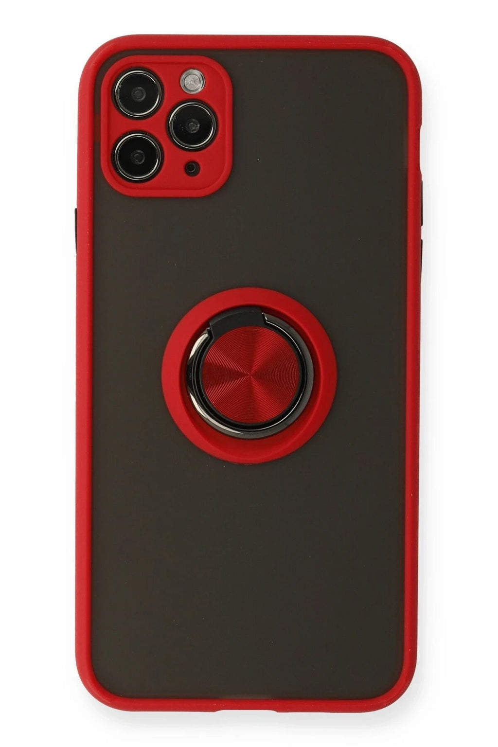 Mey İthalat® iPhone 11 Pro Kılıf Montreal Yüzüklü Silikon Kapak - Kırmızı