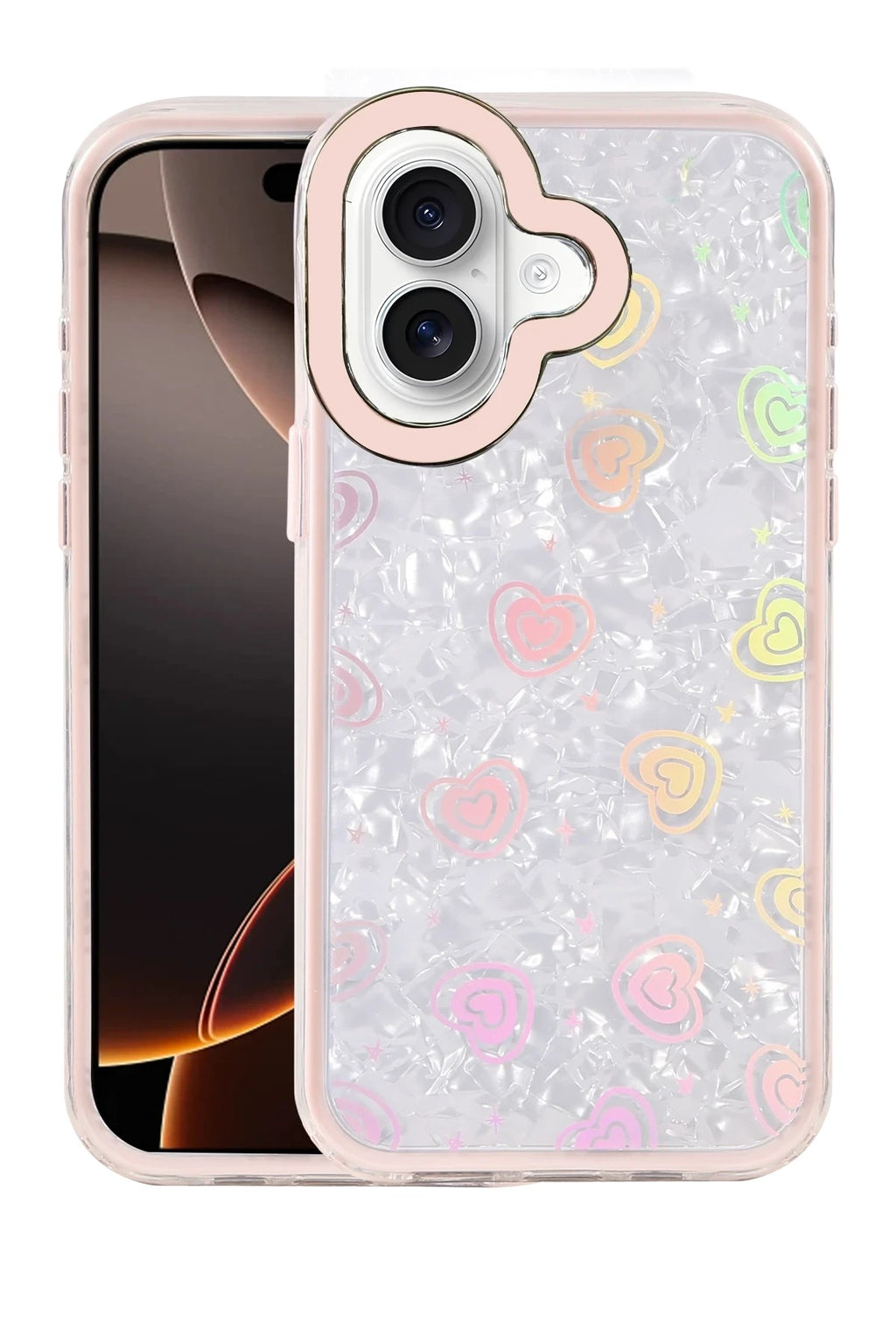 Mey İthalat® iPhone 16 Lumi Desenli Kapak - Pembe