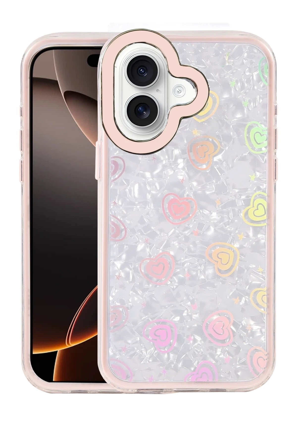 Mey İthalat® iPhone 16 Lumi Desenli Kapak - Pembe
