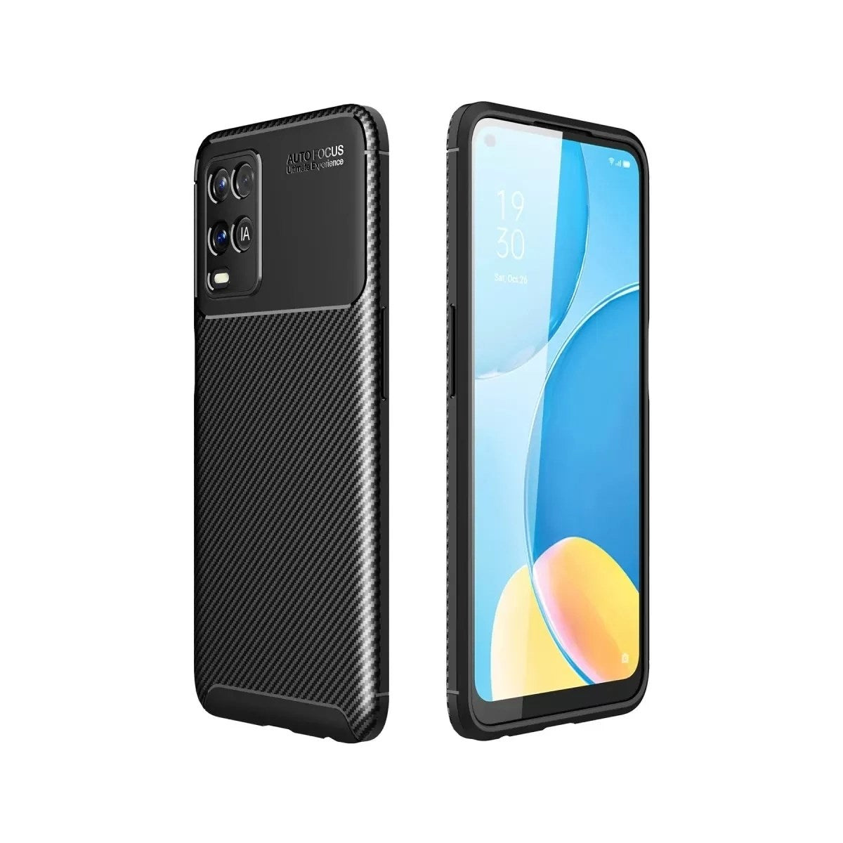 Mey İthalat® A54 4G Kılıf Auto Focus Karbon Kapak - Siyah