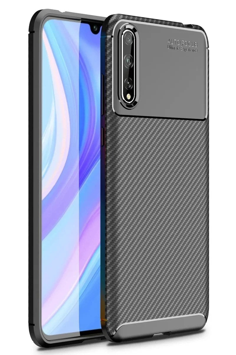 Mey İthalat® Huawei P Smart S Kılıf Auto Focus Karbon Kapak - Siyah