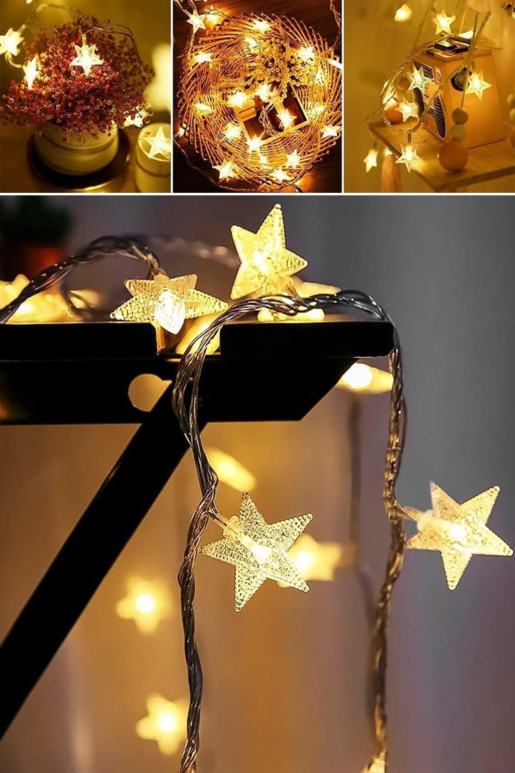 Yıldız Şekilli 3.5 Metre USB LED Işık – 20 Adet LED’li Dekoratif Ortam Aydınlatması