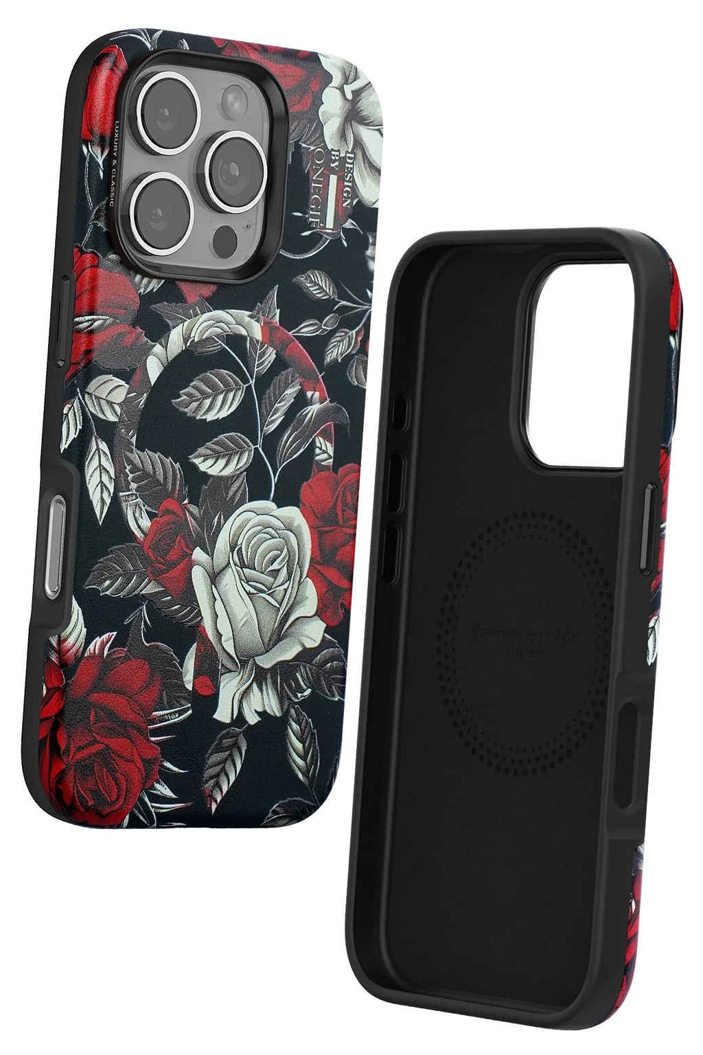 Mey İthalat® iPhone 16 Pro Flower Series Magsafe Kapak - Siyah