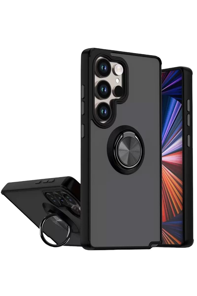 Mey İthalat® Samsung Galaxy S26 Ultra Montreal Yüzüklü Silikon Kapak - Siyah