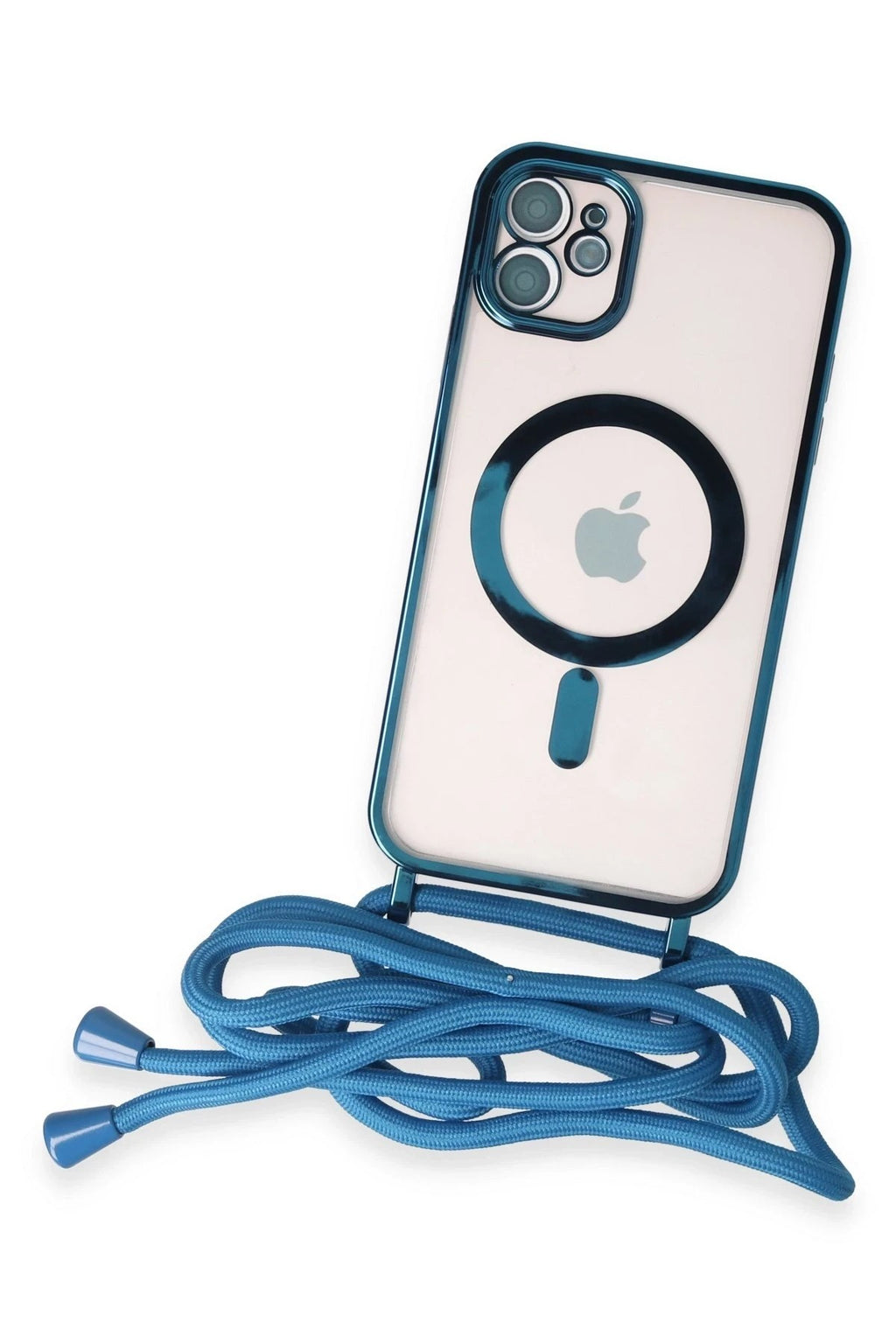 Mey İthalat® iPhone 11 Kılıf Divo Lazer Askılı Magsafe Kapak - Sierra Blue