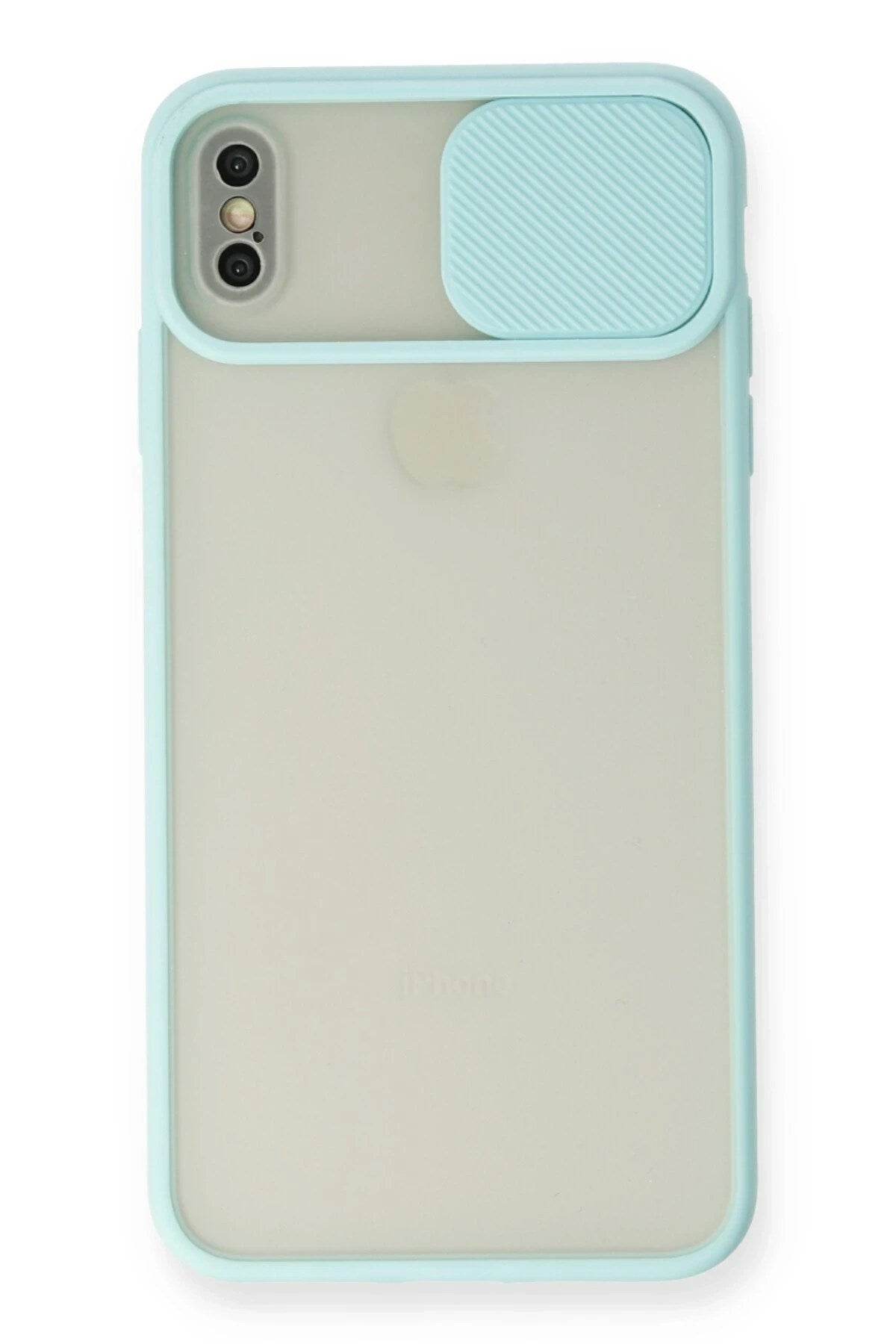 Mey İthalat® iPhone X Kılıf Palm Buzlu Kamera Sürgülü Silikon - Turkuaz