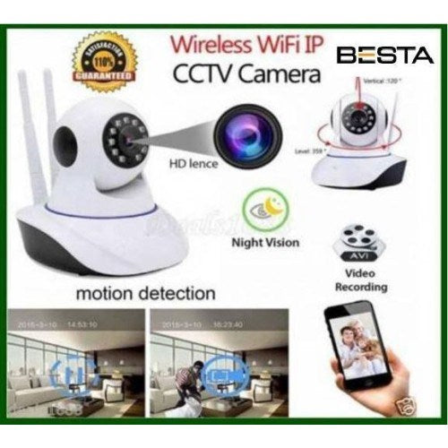 1080P 2MP 360 derece Full HD Kablosuz IP Gece Görüşlü WİFİ Güvenlik Kamerası 64GB SD Kart Dahil