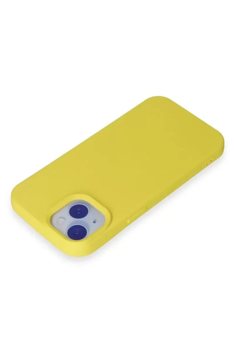Mey İthalat® iPhone 15 Kılıf Nano içi Kadife Silikon - Sarı