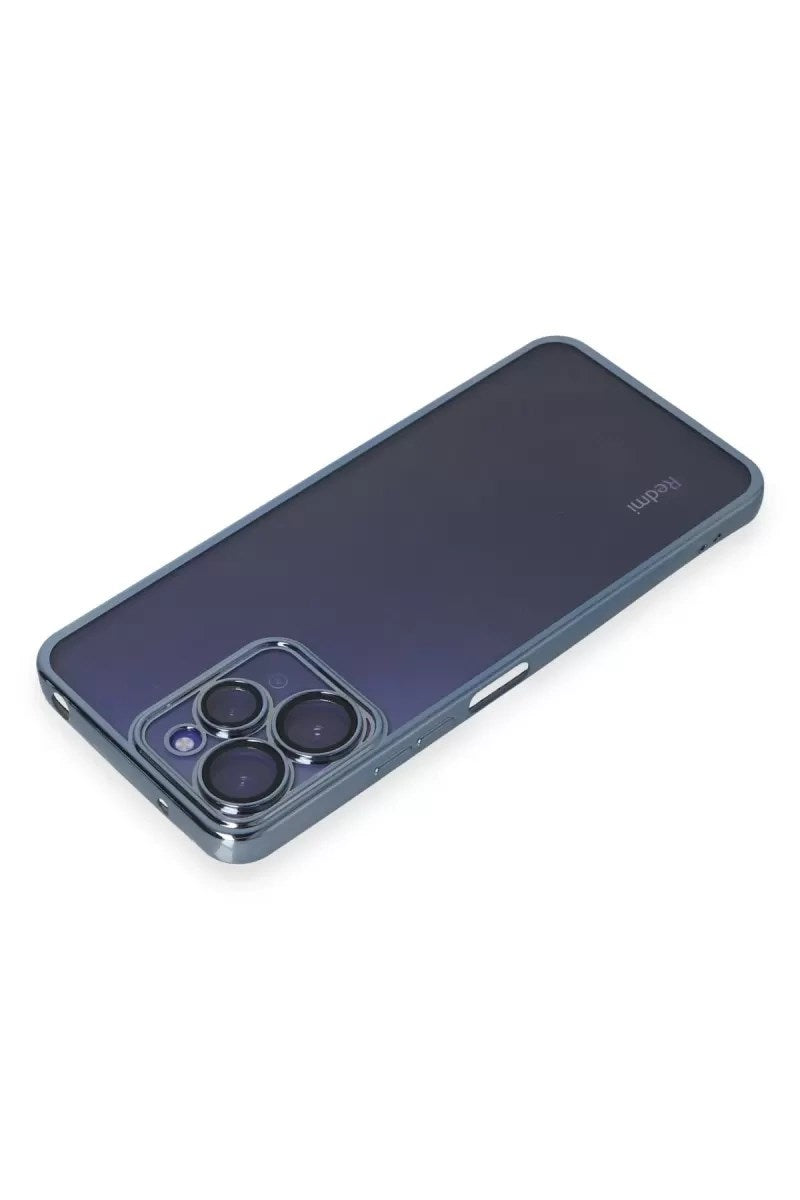Mey İthalat® Redmi 12 Kılıf Lensli Silikon - Açık Mavi