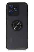 Mey İthalat® Realme C53 Kılıf Montreal Yüzüklü Silikon Kapak - Siyah