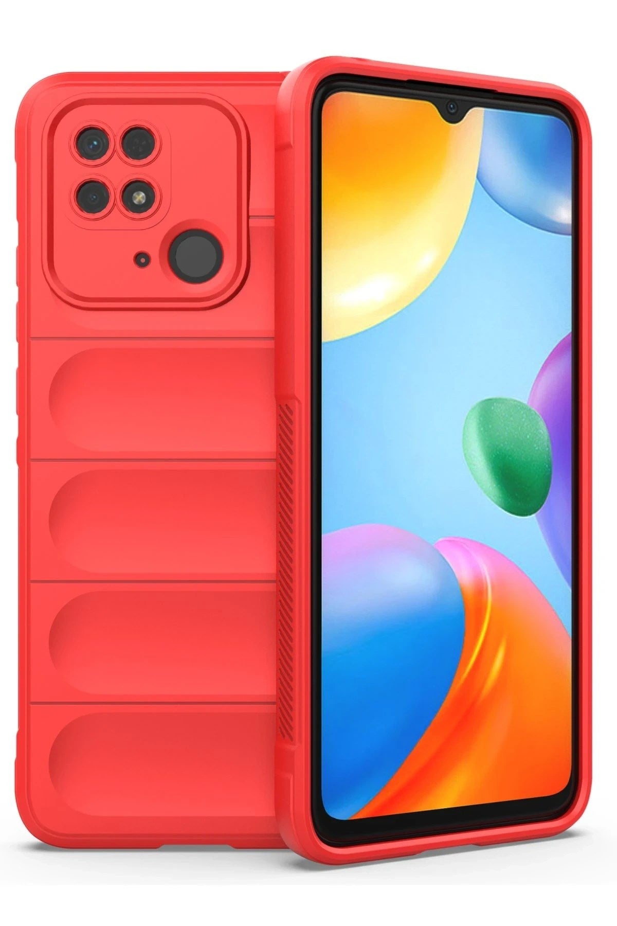 Mey İthalat® Redmi 10C Kılıf Optimum Silikon - Kırmızı