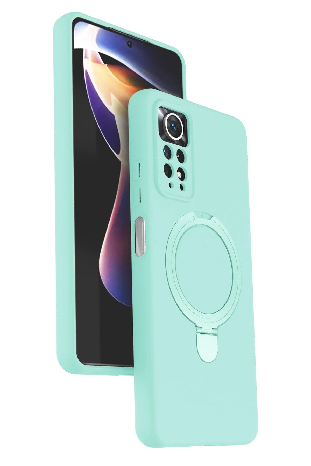 Mey İthalat® Redmi Note 12 Pro 4G Regal Magsafe Standlı Kapak - Su Yeşili