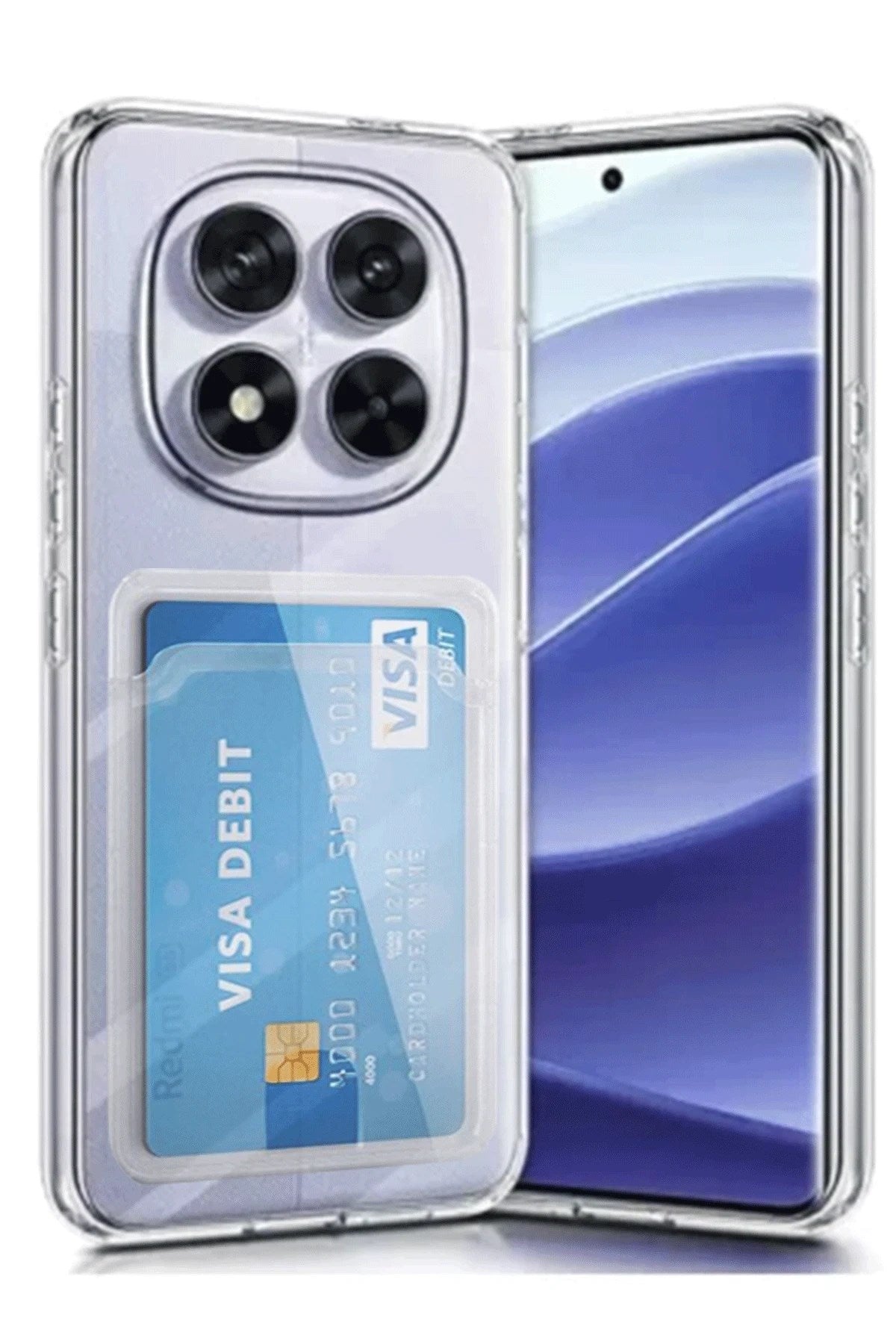 Mey İthalat® Redmi Note 14 Pro 5G Kılıf Kart Şeffaf Silikon - Şeffaf
