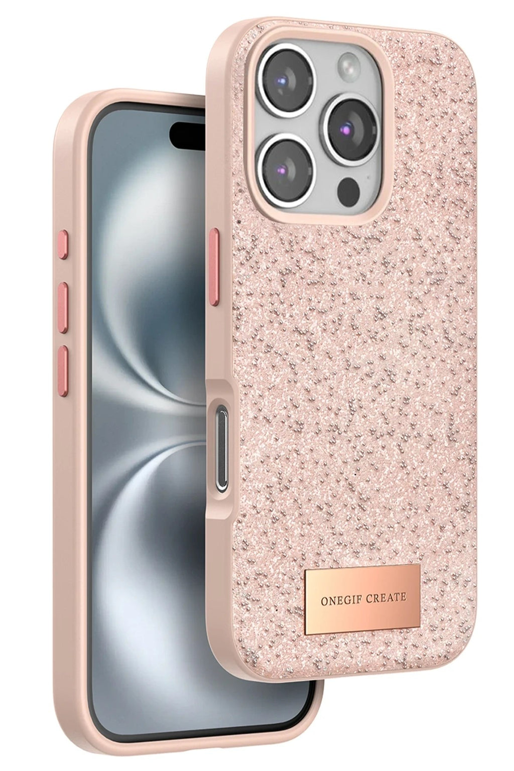 Mey İthalat® iPhone 16 Pro Max Bright Simli Kapak - Pembe