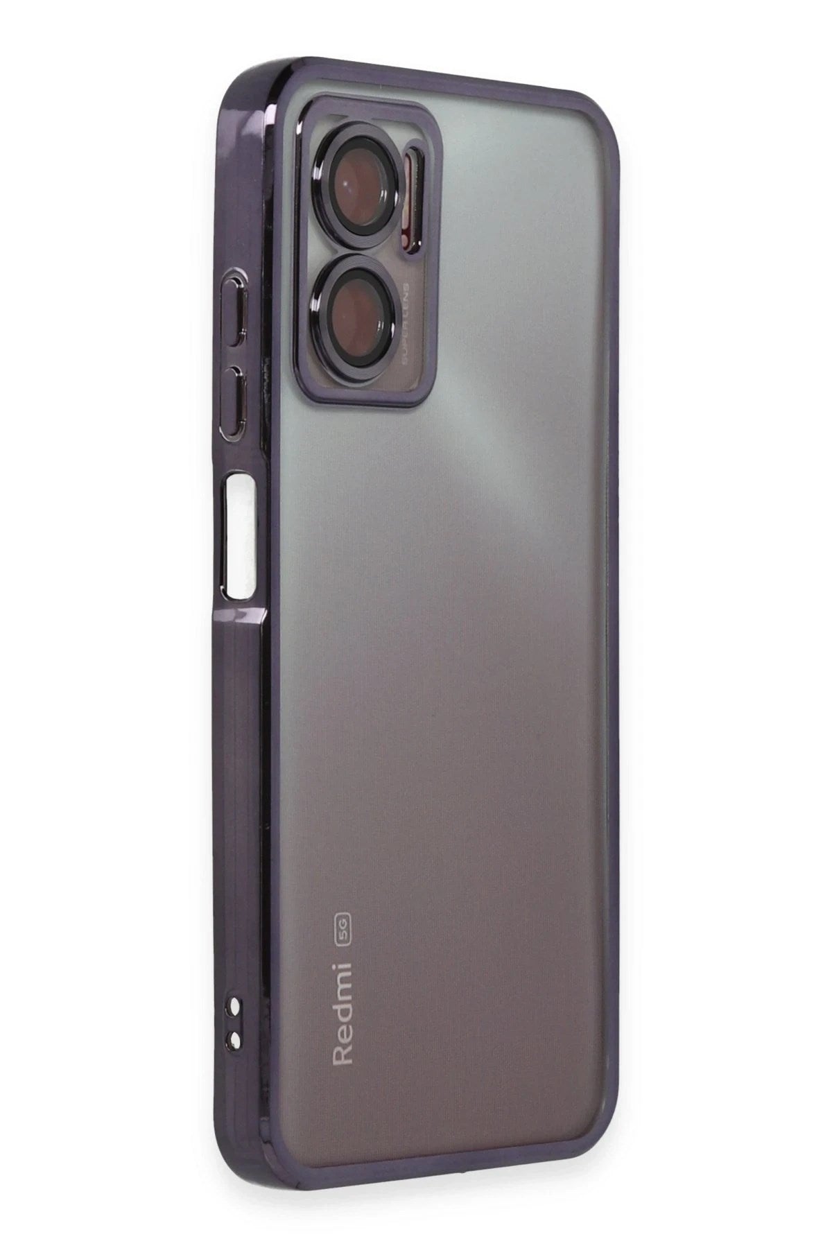 Mey İthalat® Redmi 10 5G Kılıf Lensli Silikon - Mor