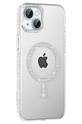 Mey İthalat® iPhone 14 Move Taşlı Magsafe Kapak - Natural Grey